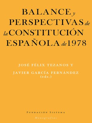 cover image of Balance y perspectivas de la Constitución española de 1978